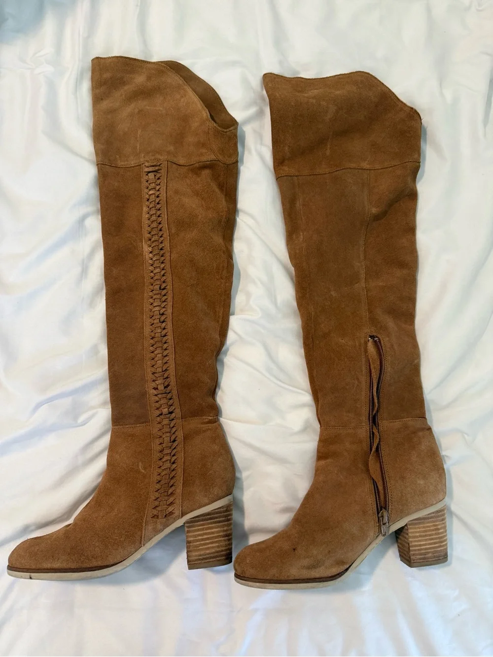 Matisse Over the Knee Suede Boots Tan Womens Size 7